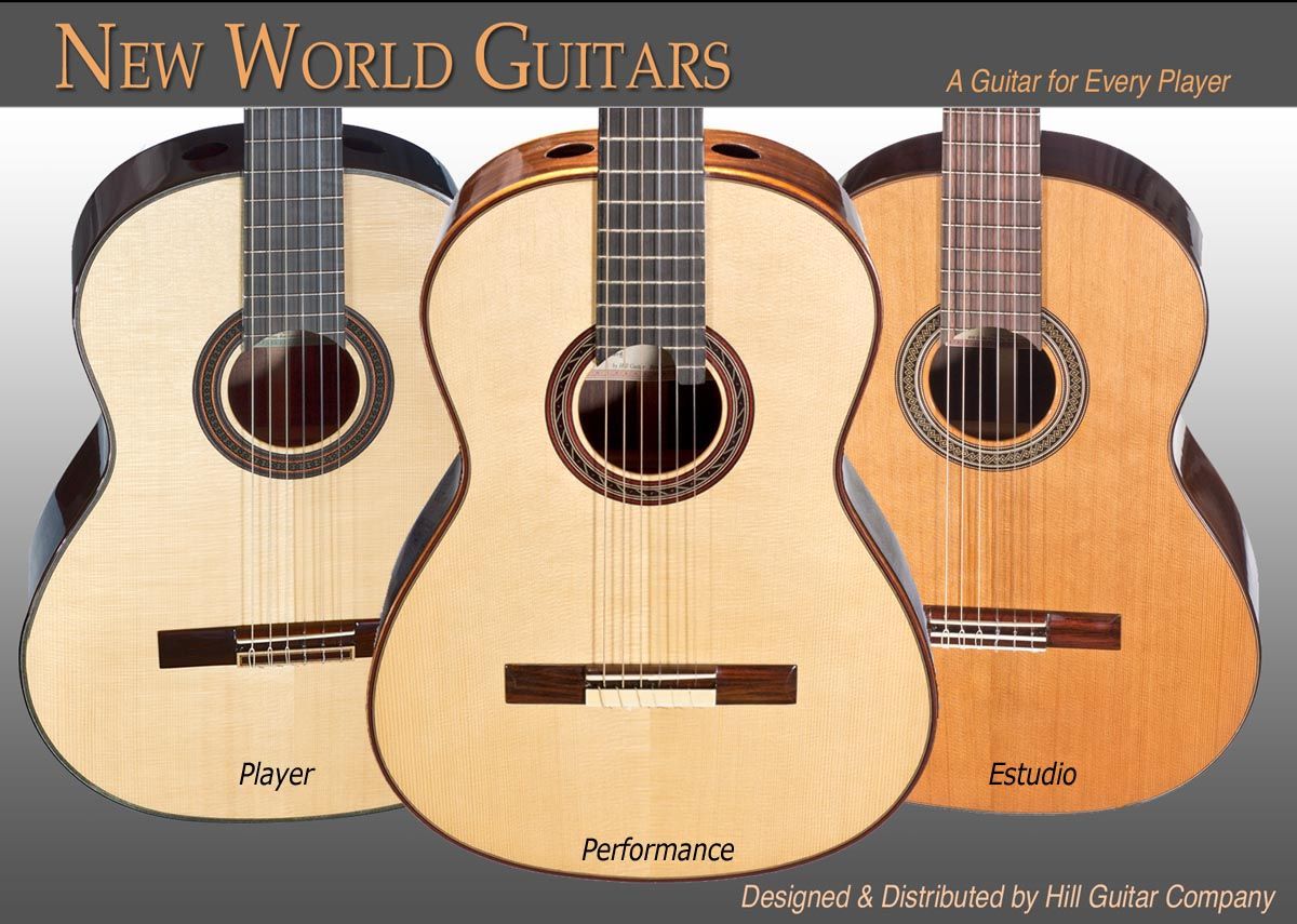 Three levels of Kenny Hill New World Guitars. 