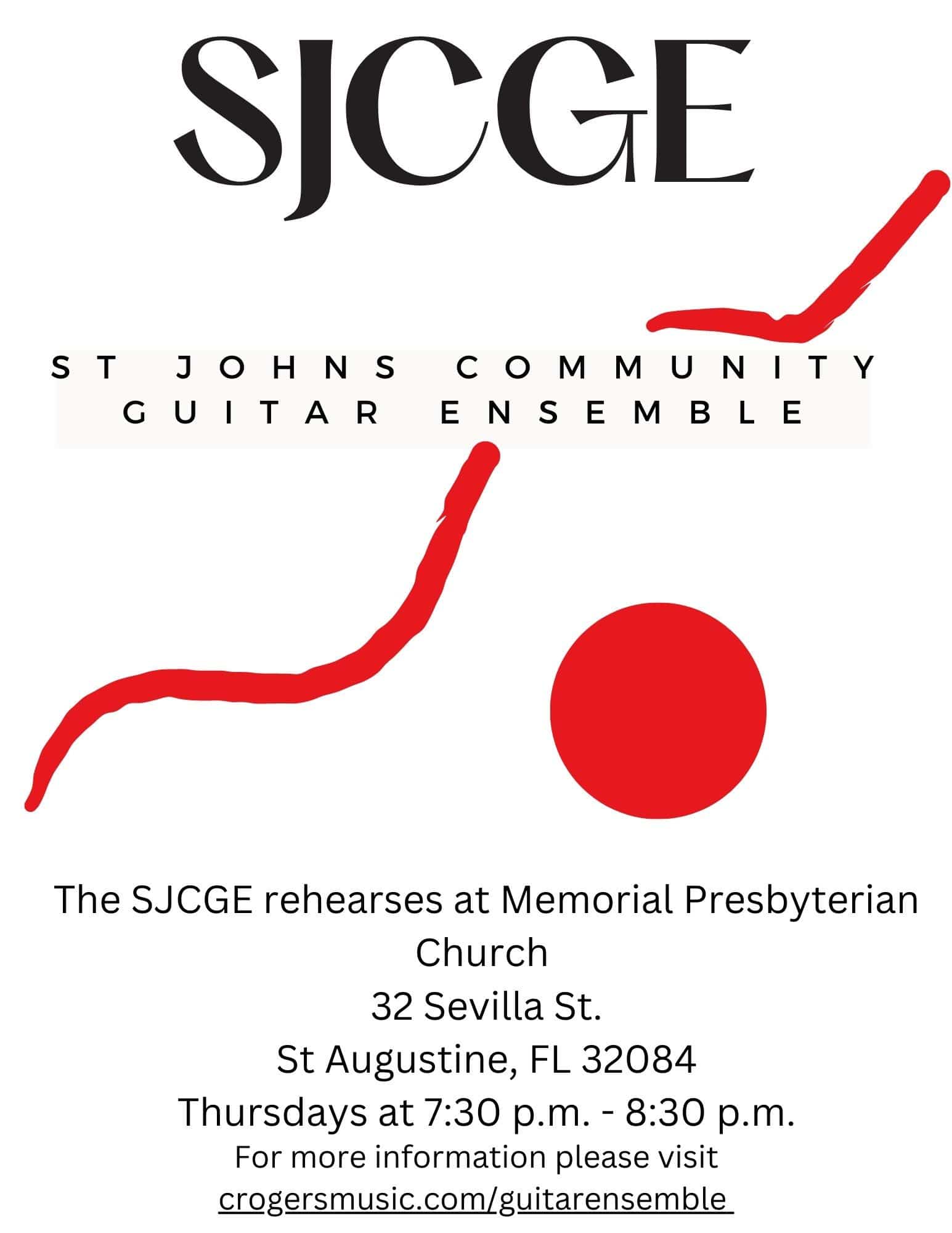 Poster of the St Johns Community Guitar Ensemble.